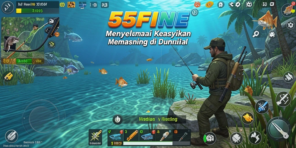 Gameplay menarik di 55FIVE dengan pengalaman memancing realistis.