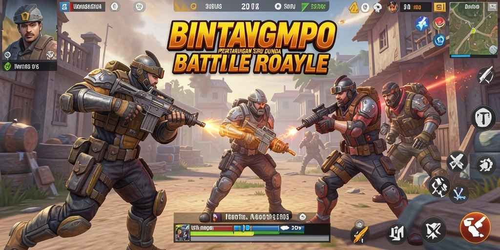 Screenshot gameplay BINTANGMPO menampilkan aksi seru Battle Royale.