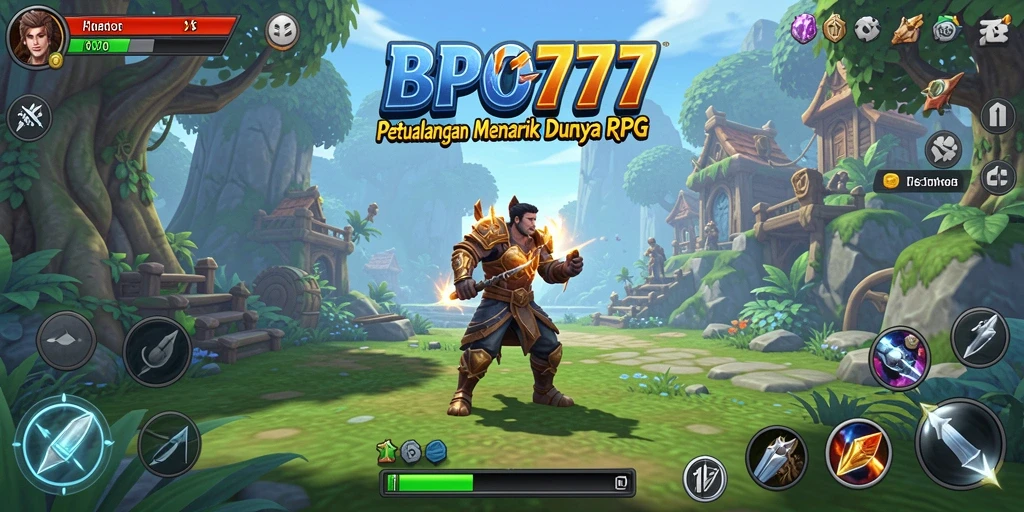 Tampilan gameplay seru dalam BPO777 dengan berbagai karakter RPG.