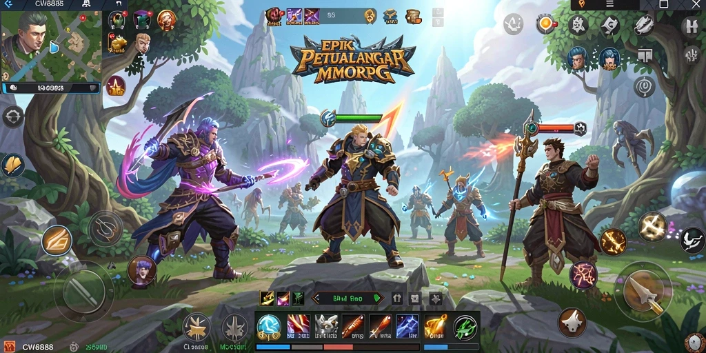 Gameplay seru CW8888 menunjukkan dunia yang luas dan interaksi pemain.