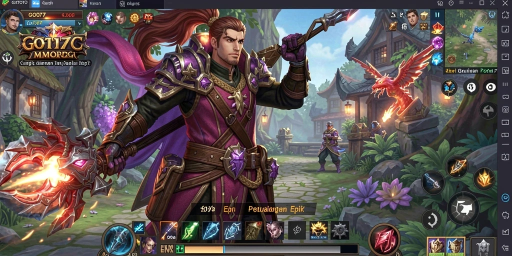 Tampilan gameplay GOTO77 yang memukau dengan aksi khas MMORPG.