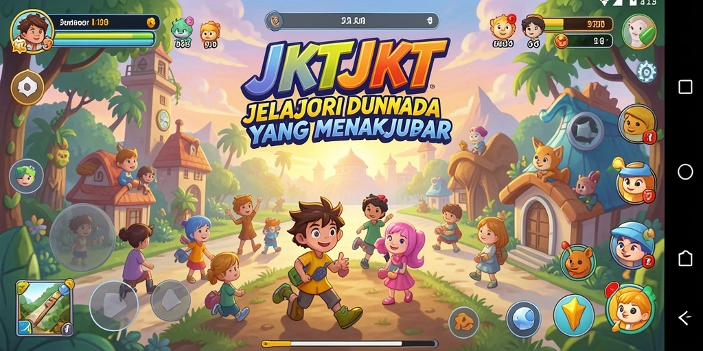 Tampilan gameplay yang memukau dari JKTJKT dengan karakter anime.
