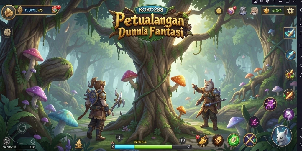 Tampilan utama gameplay KOKO288 dengan perjalanan petualangan yang mendebarkan.