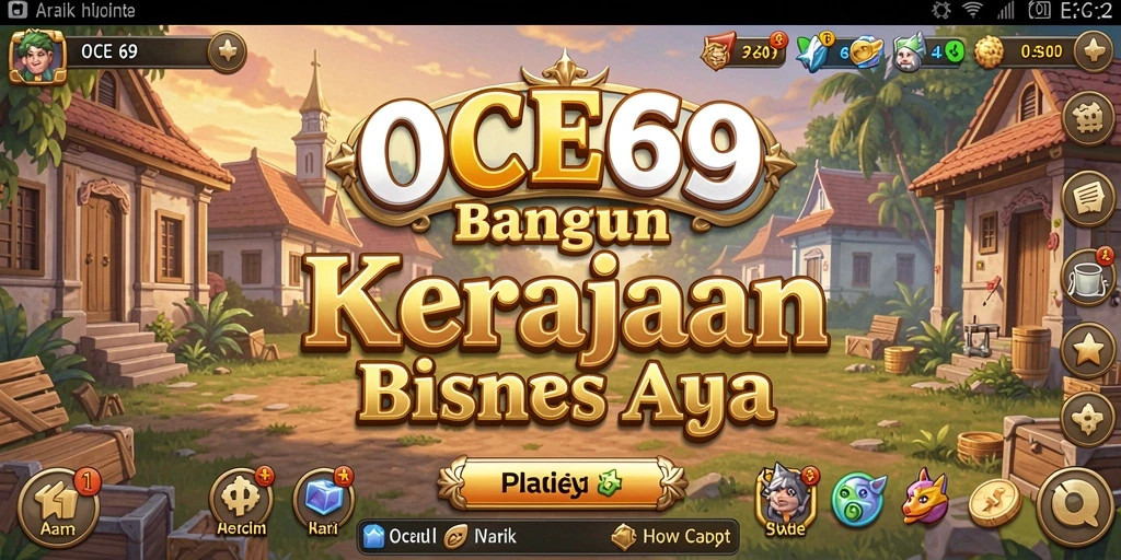 Screenshot menunjukkan pemain mengelola perusahaan dalam OCE69 dengan antarmuka yang menarik.