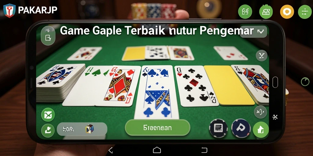 Screenshot gameplay PAKARJP menampilkan suasana permainan Gaple yang seru.