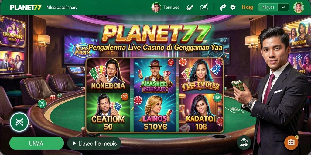 Tampilan gameplay Live Casino yang mengasyikkan di PLANET77.