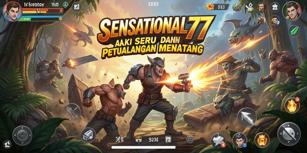 Tangkapan layar menampilkan aksi seru dalam SENSATIONAL77.