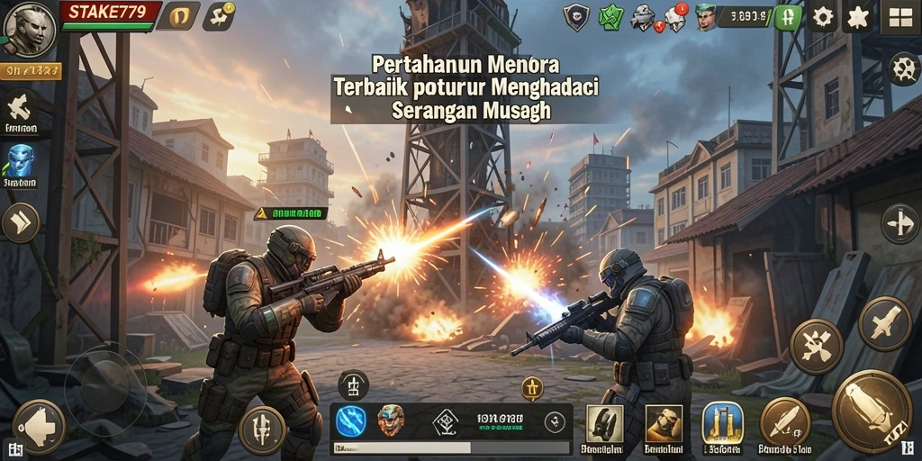 Tampilan gameplay menarik dari STAKE779 dalam mode Tower Defense.